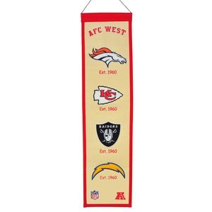 AFC West Wool 8"x32" Heritage Banner